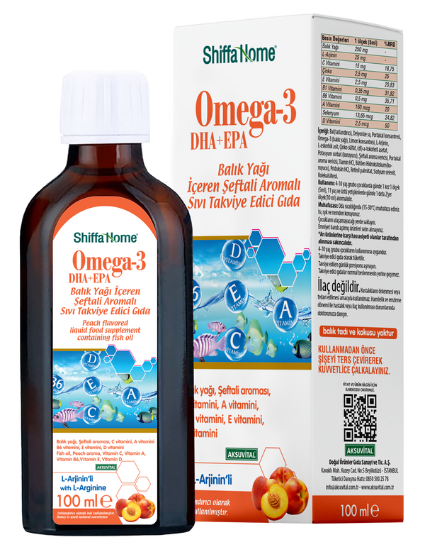 Shiffa Home - Omega-3 EPA+DHA Balık Yağı Şeftali Aromalı