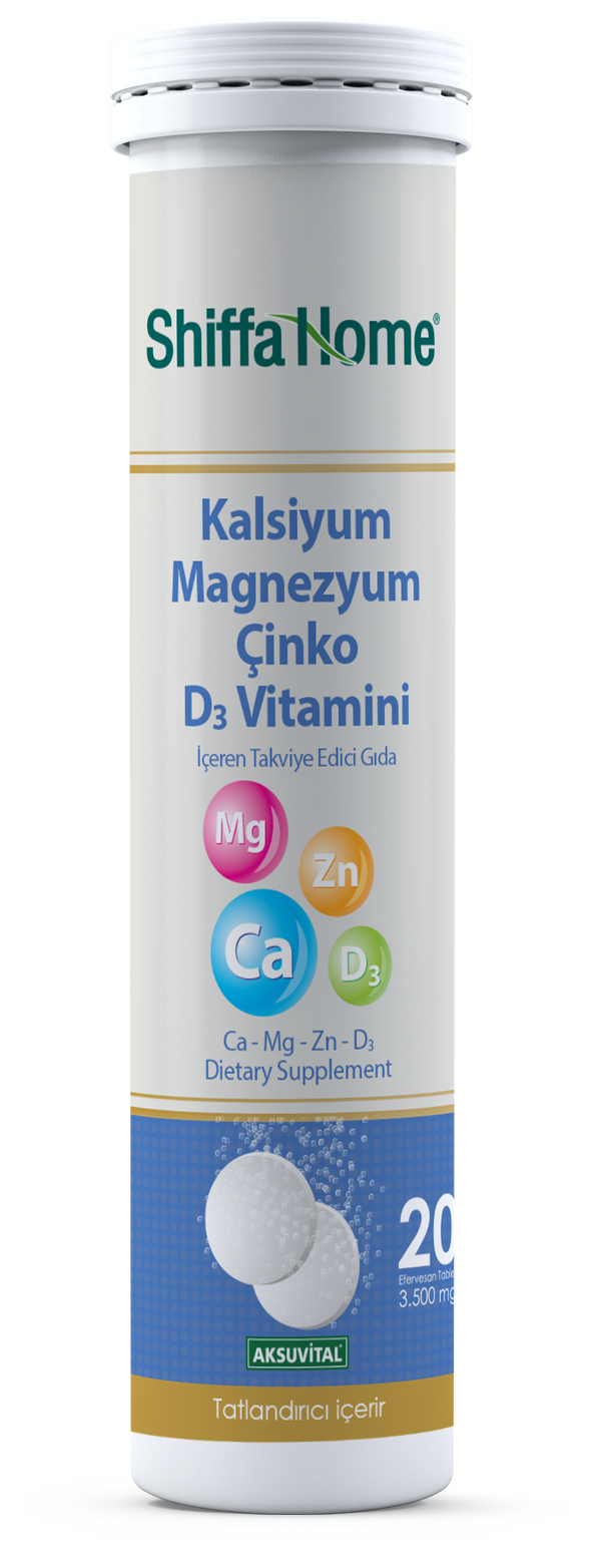 Shiffa Home - Kalsiyum Magnezyum Çinko D3 Vitaminli 20 Tablet