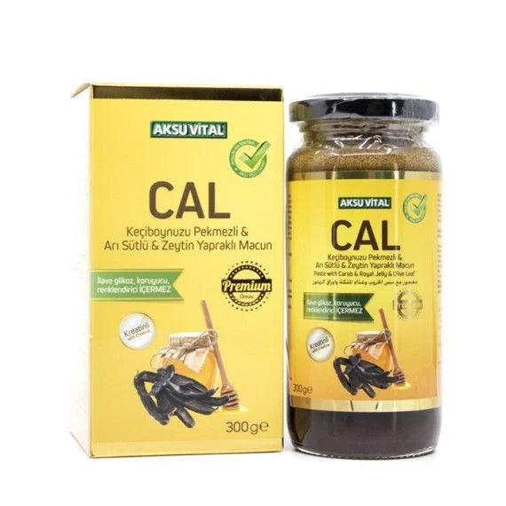 Aksu Vital - CAL Keçiboynuzu Pekmezli Arı Sütlü Zeytin Yapraklı Macun 300 gr
